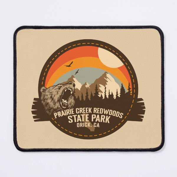 Item preview, Prairie Creek Redwoods State Park California - CA Retro Souvenir Badge designed and sold by mountainfad.