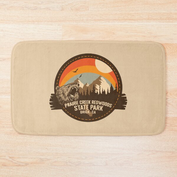 Item preview, Prairie Creek Redwoods State Park California - CA Retro Souvenir Badge designed and sold by mountainfad.