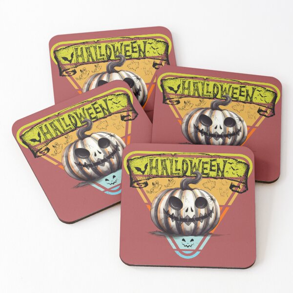 Item preview, Scary Halloween pumpkin at sunset in retro style  designed and sold by SwanAndStone.