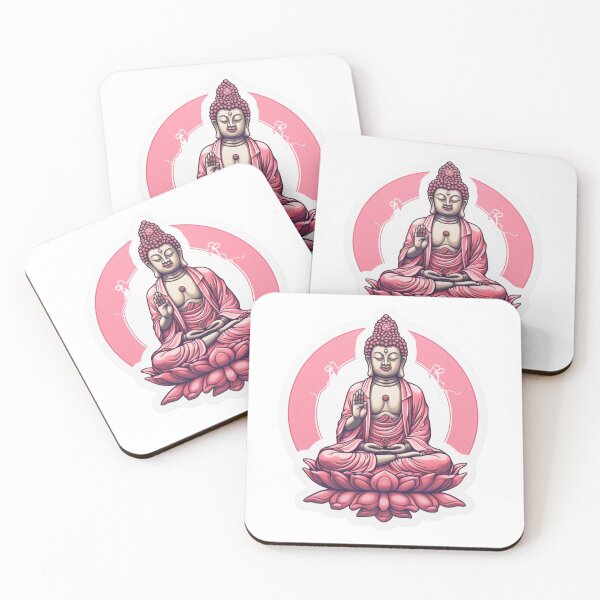 Item preview, Buddhist symbol , Pink Buddha Statue , Sticker For Home designed and sold by MartynGrey.