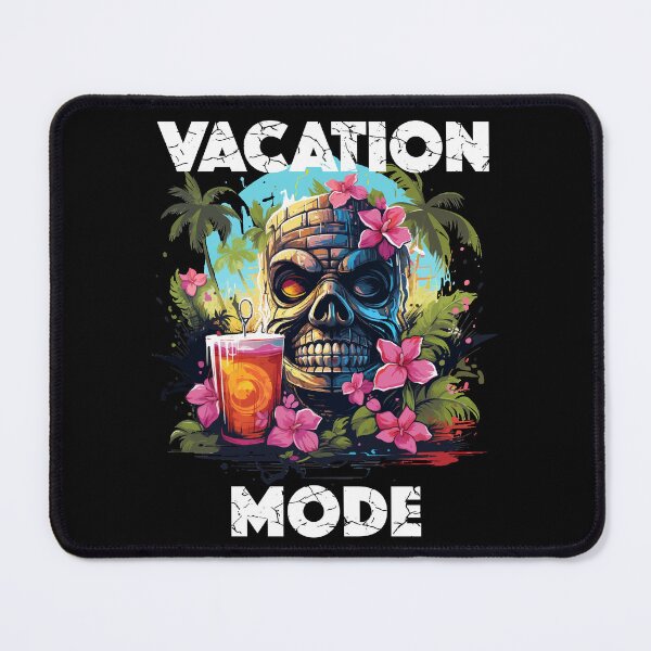 Item preview, Tiki Statue Next To Beer - Vacation Mode (White Lettering) designed and sold by VelvetRoom.