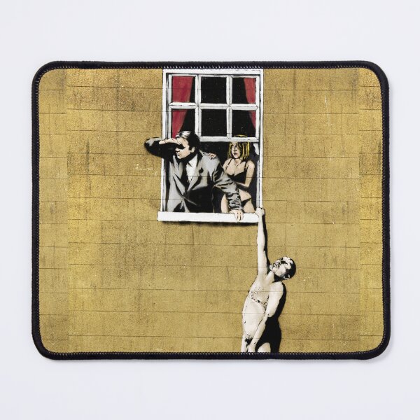 Item preview, Well Hung Lover - Cheating Wife and Man Hanging From Window designed and sold by WE-ARE-BANKSY.