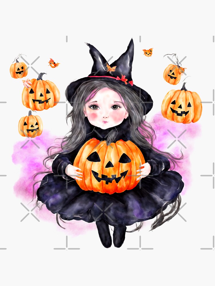 Une Fille En Costume De Carnaval Pour Halloween Tient Un Bonbon En