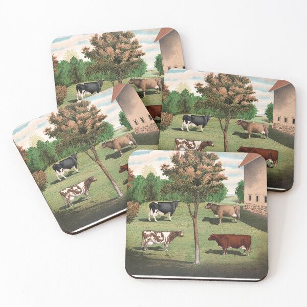 Item preview, "Typical Cows" Vintage Cow print poster designed and sold by ellanely.