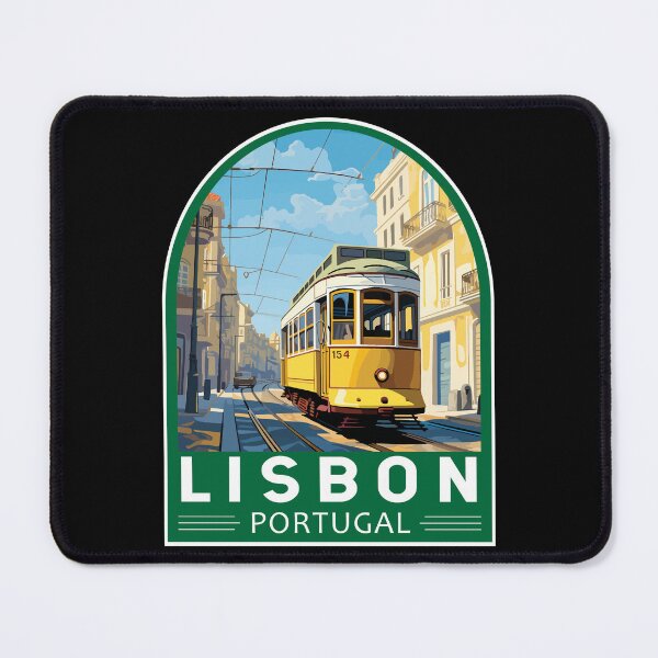 Item preview, Lisbon Portugal Yellow Tram Travel Art Emblem designed and sold by KrisSidDesigns.