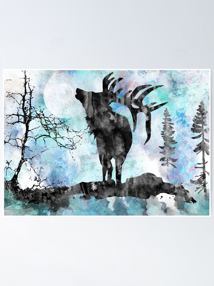 Moose Moose Print Moose Art Watercolor Moose Poster By