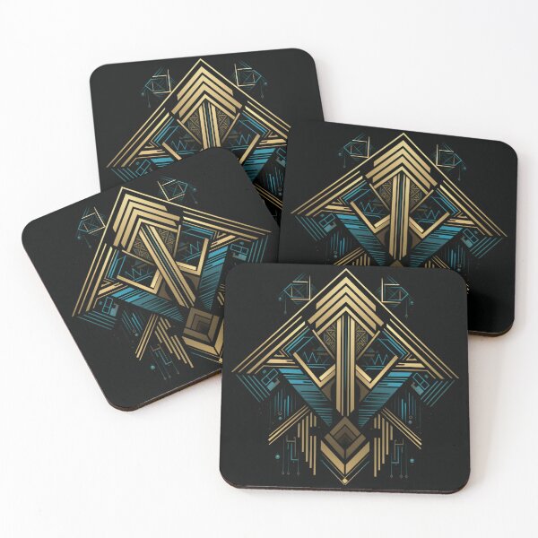 Item preview, Geometric precision lines T-shirt with gold and blue hues. designed and sold by PawinaK.