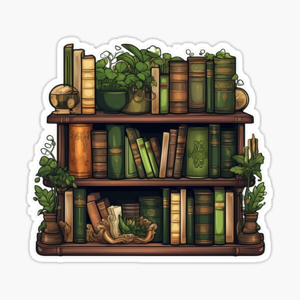 Book aesthetic green Sticker for Sale by Mateusz Majcherek