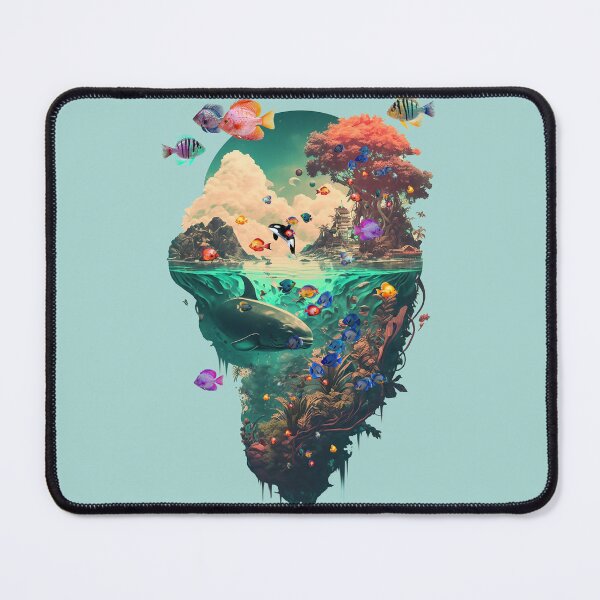 Item preview, Trippy Torpical Fish Island designed and sold by WallGarden.