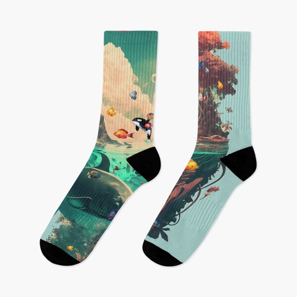 Item preview, Trippy Torpical Fish Island designed and sold by WallGarden.