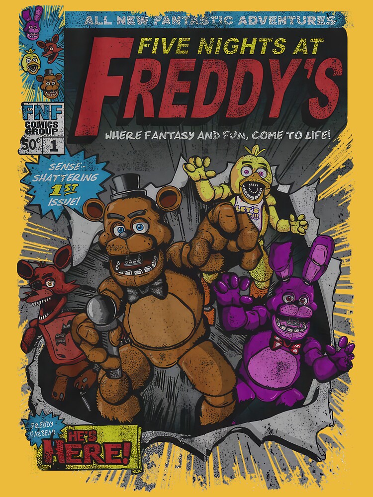 Five Nights At Freddys T-Shirt Comic Vintage FNAF Game