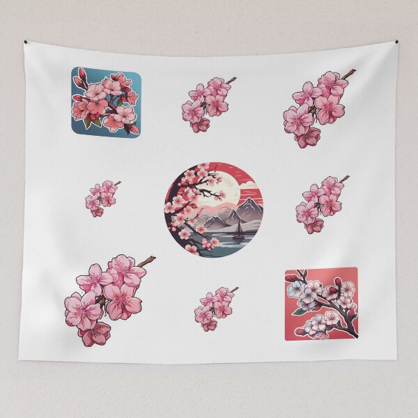 Item preview, Japanese cherry blossom, Sticker Pack 1 designed and sold by ArtWearSplash.