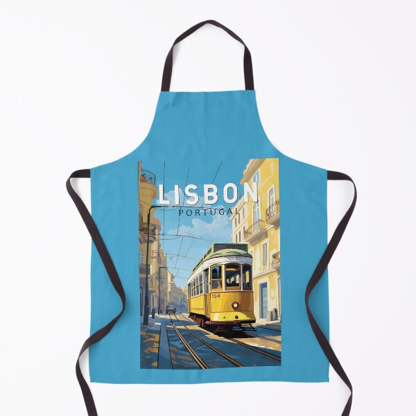 Item preview, Lisbon Portugal Yellow Tram Travel Art Vintage designed and sold by KrisSidDesigns.