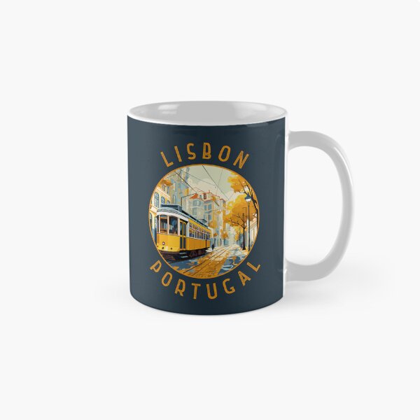 Item preview, Lisbon Portugal Yellow Tram Retro Distressed Circle designed and sold by KrisSidDesigns.
