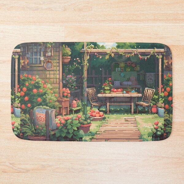 Item preview, Chill Anime garden scene, pixel art- Relaxing designed and sold by octoboobs.