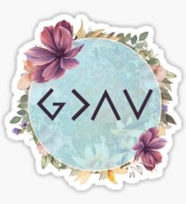 God is greater than the highs and lows - Floral Christian Quote Sticker
