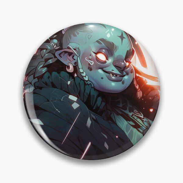 Item preview, Beautiful Glowing Blue Orc Anime Girl designed and sold by bubblegoth.