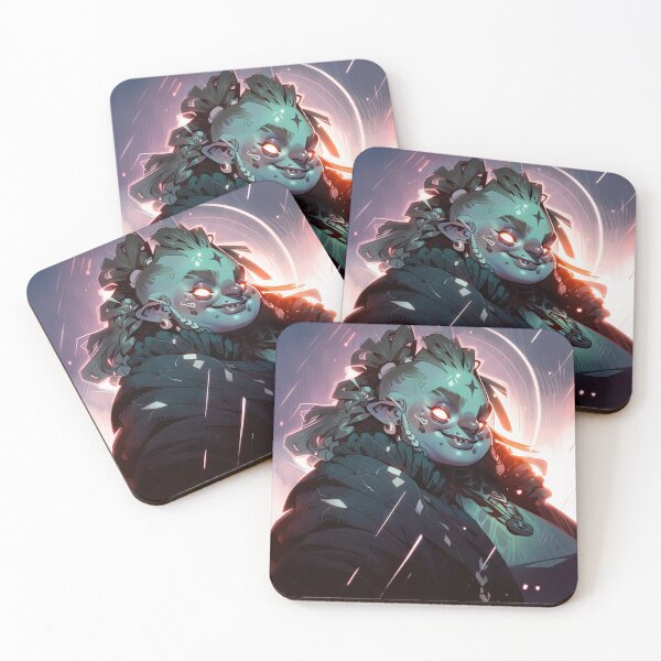 Item preview, Beautiful Glowing Blue Orc Anime Girl designed and sold by bubblegoth.