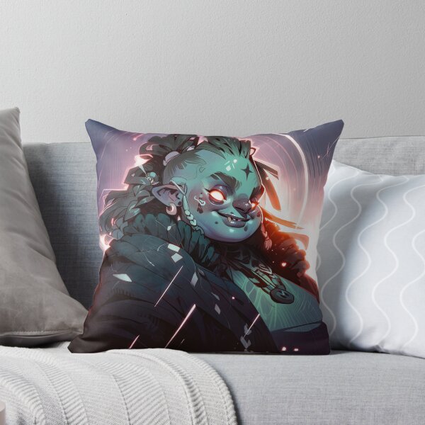 Item preview, Beautiful Glowing Blue Orc Anime Girl designed and sold by bubblegoth.