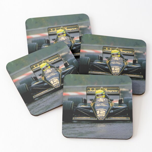 Item preview, Ayrton Senna racing his 1985 97T F1 racecar in the rain from the front abstract designed and sold by Rodissimus1984.