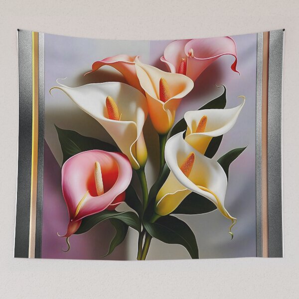 Item preview, A Blossoming Of Calla Lilies Alluring AI Concept Art by Xzendor7 - The Beauty Of Pastel Colors designed and sold by Xzendor7 Digital Art Creations.