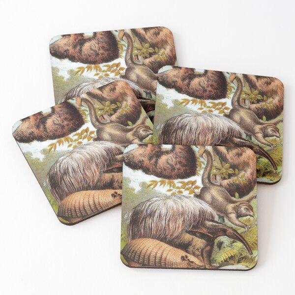 Item preview, Sloth Armadillo Phatagin and Great Ant Eater Vintage Chromolithograph Painting Animal Lover Gift designed and sold by ElegantTeaTime.