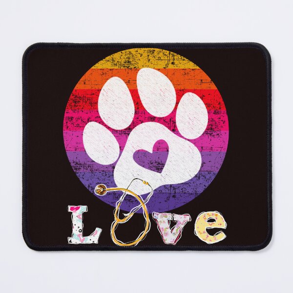 Item preview, Veterinarian Vet Tech Vintage Sunset Retro Dog Paw Heart  designed and sold by AJ DESIGN.