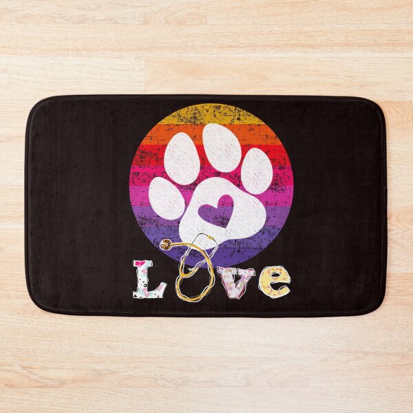 Item preview, Veterinarian Vet Tech Vintage Sunset Retro Dog Paw Heart  designed and sold by AJ DESIGN.