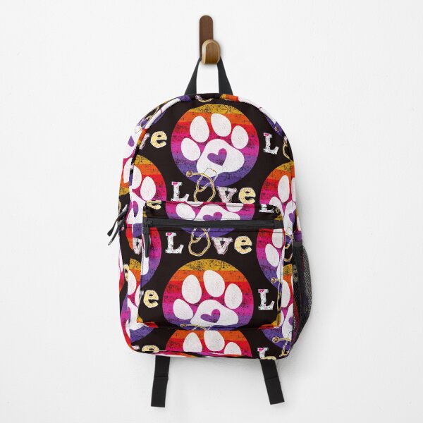 Item preview, Veterinarian Vet Tech Vintage Sunset Retro Dog Paw Heart designed and sold by AJ DESIGN.