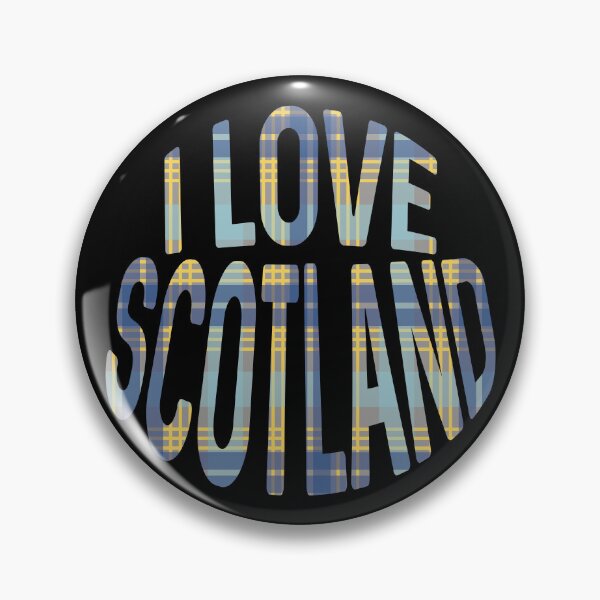 Item preview, I LOVE SCOTLAND Blue, Grey and Yellow Tartan Colour Typography Design designed and sold by MacPean.