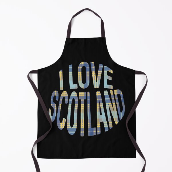 Item preview, I LOVE SCOTLAND Blue, Grey and Yellow Tartan Colour Typography Design designed and sold by MacPean.