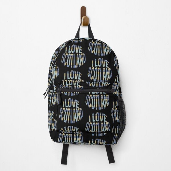 Item preview, I LOVE SCOTLAND Blue, Grey and Yellow Tartan Colour Typography Design designed and sold by MacPean.