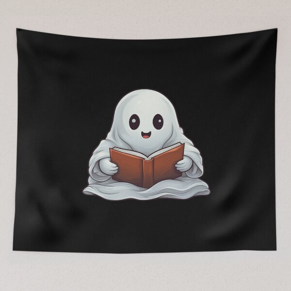 Item preview, Cute ghost reading book designed and sold by Mateusz Majcherek.