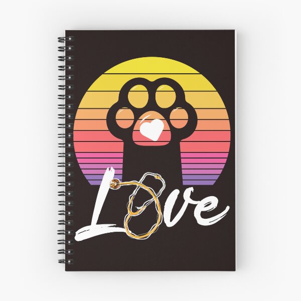Item preview, Veterinarian Vet Tech Vintage Sunset Retro cat Paw Heart  designed and sold by AJ DESIGN.