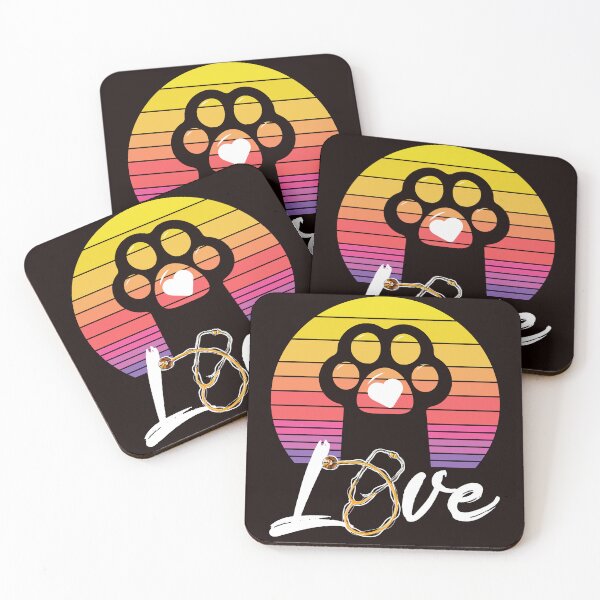 Item preview, Veterinarian Vet Tech Vintage Sunset Retro cat Paw Heart  designed and sold by AJ DESIGN.