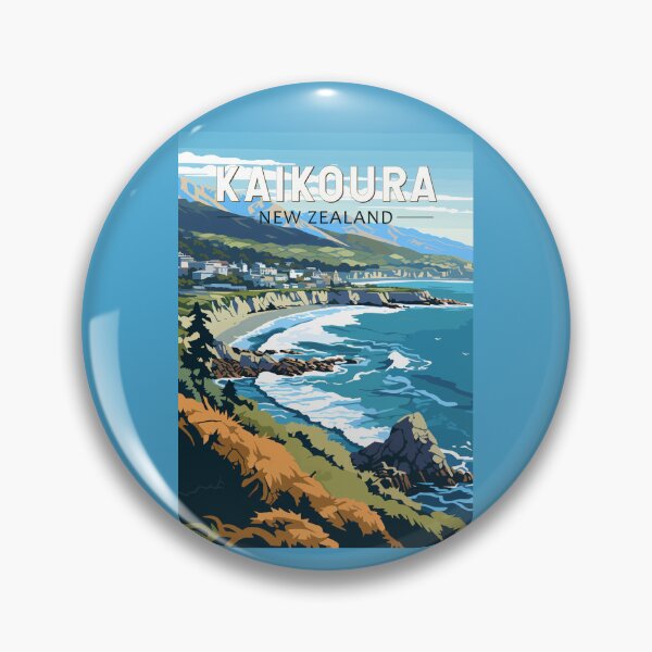 Item preview, Kaikoura New Zealand Travel Art Vintage designed and sold by KrisSidDesigns.
