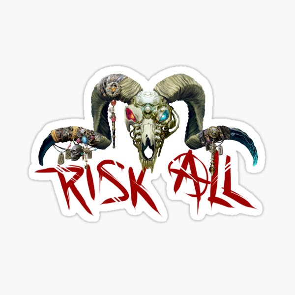 Risk All Cyber Skull Sticker
