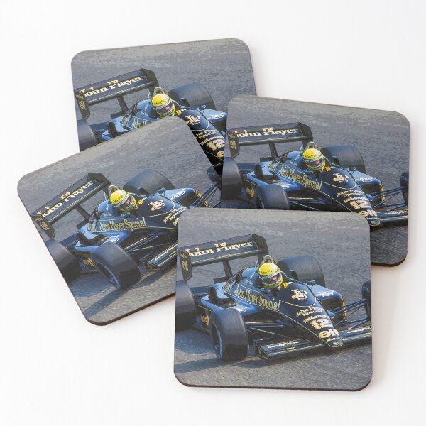 Item preview, Ayrton Senna racing his 1985 97T F1 racecar through the corners abstract oil designed and sold by Rodissimus1984.