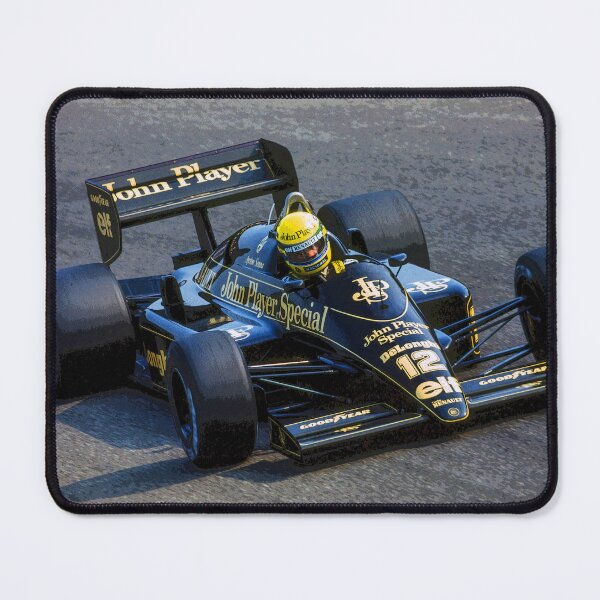 Item preview, Ayrton Senna racing his 1985 97T F1 racecar through the corners abstract oil designed and sold by Rodissimus1984.