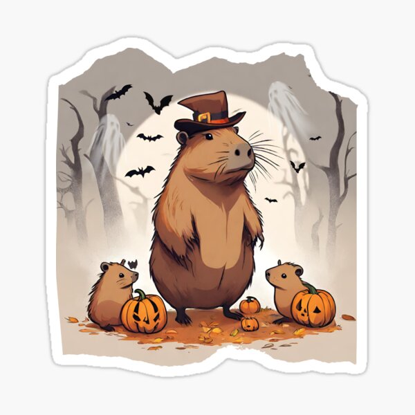 Halloween capybara Sticker