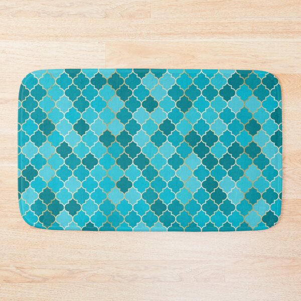 Item preview, Moroccan or Turkish tile mosaic motif, gold and blue pattern. designed and sold by sunward.