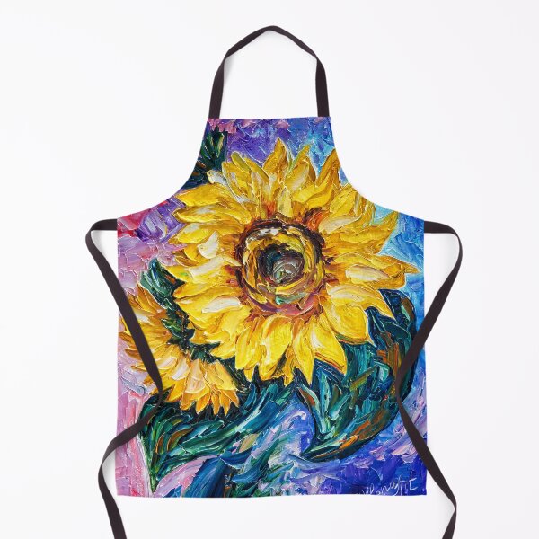 Aperçu de l'œuvre Peinture au couteau à palette texturée en tournesol : une œuvre d'art vibrante créée et vendue par Rocky Mountain Artistry.