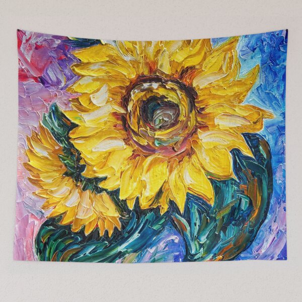 Item preview, Sunflower Textured Palette Knife Painting: A Vibrant Artwork designed and sold by Rocky Mountain Artistry.