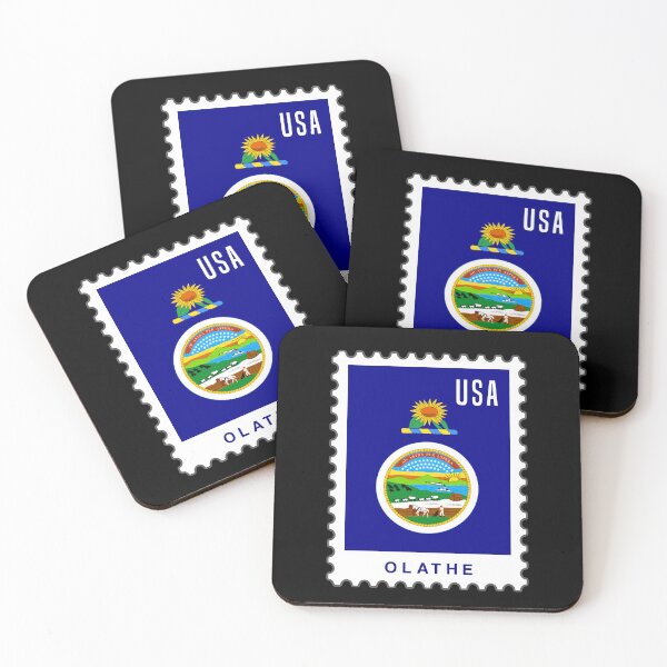 Item preview, Olathe Kansas Flag Stamp  designed and sold by BahayProduction.