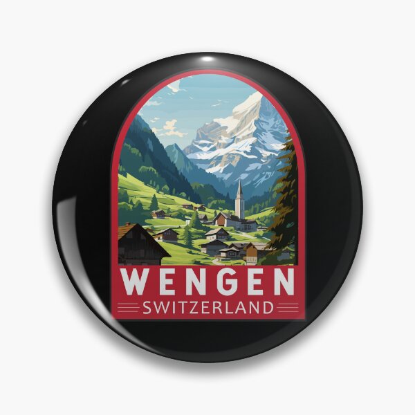 Item preview, Wengen Switzerland Travel Art Emblem designed and sold by KrisSidDesigns.