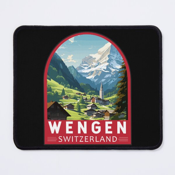 Item preview, Wengen Switzerland Travel Art Emblem designed and sold by KrisSidDesigns.