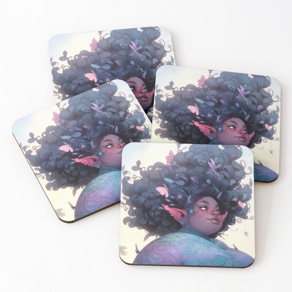 Item preview, Beautiful Fat Anime Girl with Butterfly Afro designed and sold by bubblegoth.