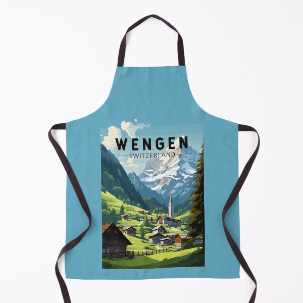 Item preview, Wengen Switzerland Travel Art Vintage designed and sold by KrisSidDesigns.