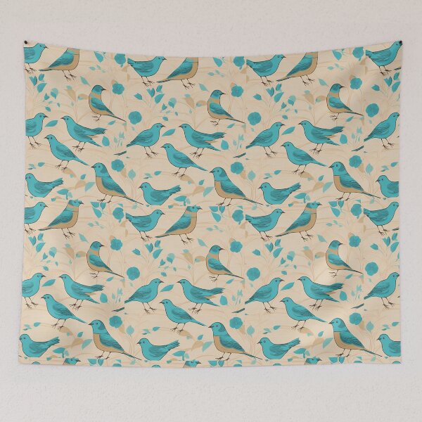 Item preview, French Patterns No. 61- Blue Birds On Branch Art…By Carraann designed and sold by CARRAANN.