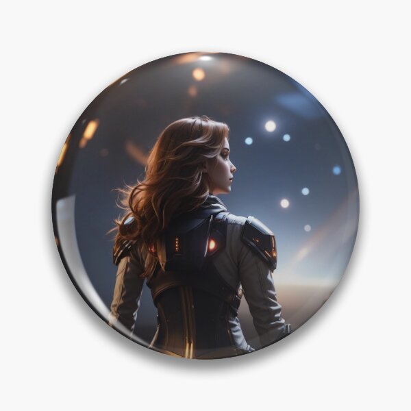 Item preview, Female astronaut with blowing hair - rear view designed and sold by biiid.